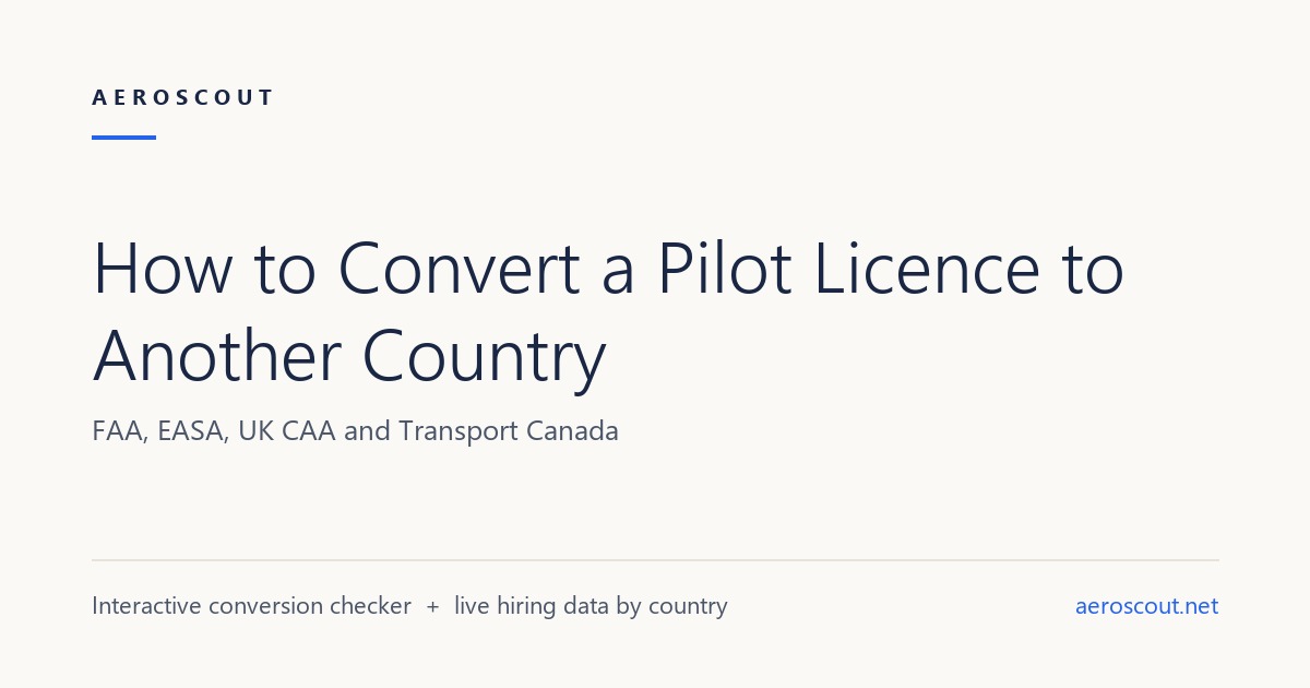 How to Convert a Pilot Licence to Another Country in 2026